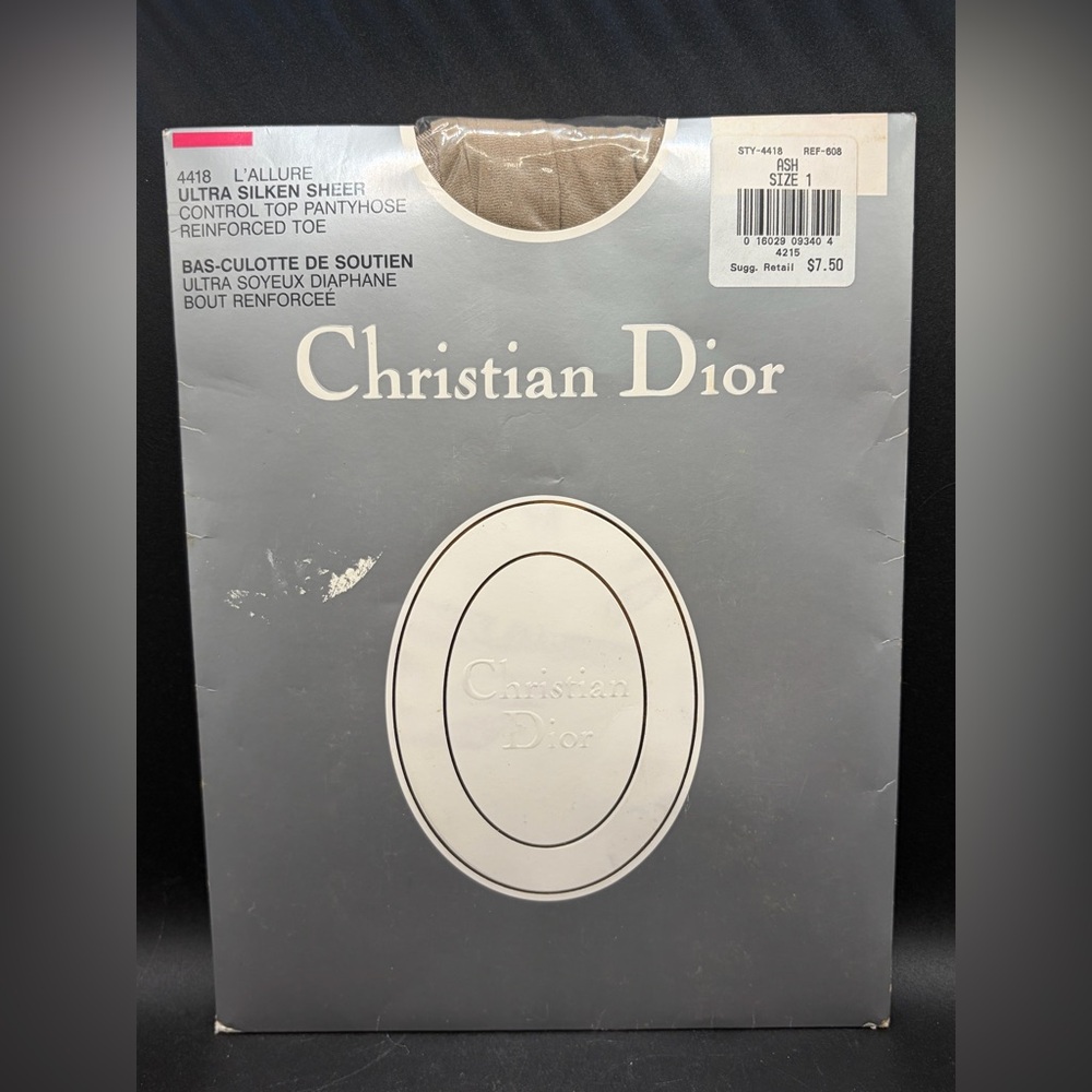 Christian Dior L'Allure Ultra Silken Sheer Control Top Pantyhose, Ash Size 1